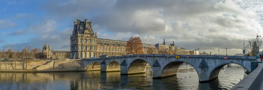 The Louvre and Pont Royal seen from across the Seine